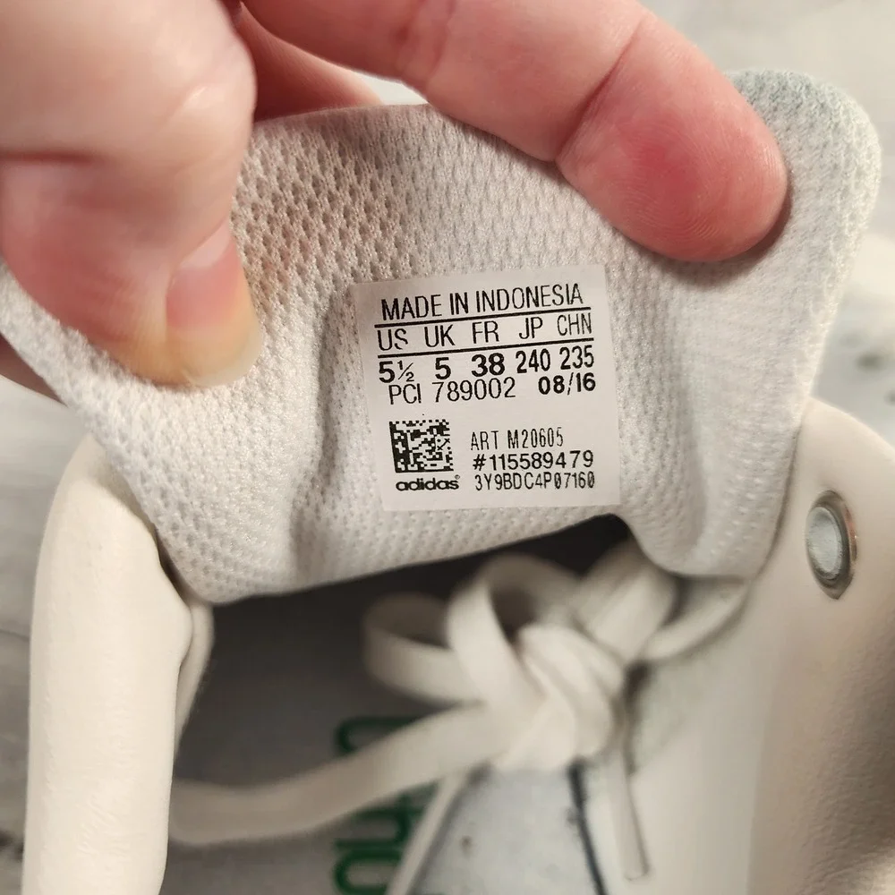 Adidas Stan Smith Womens Sneakers White Green Leather Low Top M20605 Size 5.5